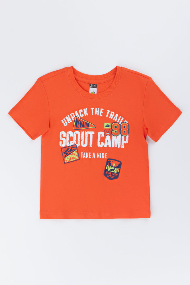 Orange Scout Camp Graphic T-Shirt