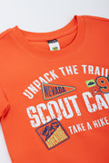 Orange Scout Camp Graphic T-Shirt (1)