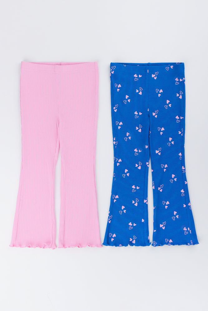 2 Pack Flare Rib Leggings