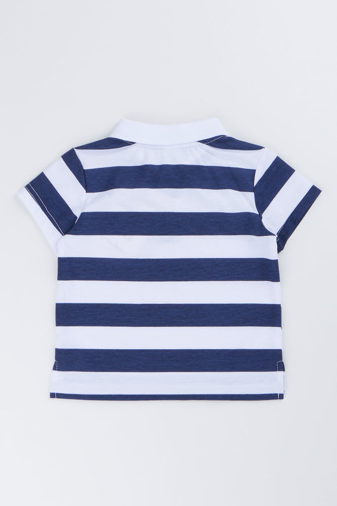 Navy & White Striped Golfer (2)