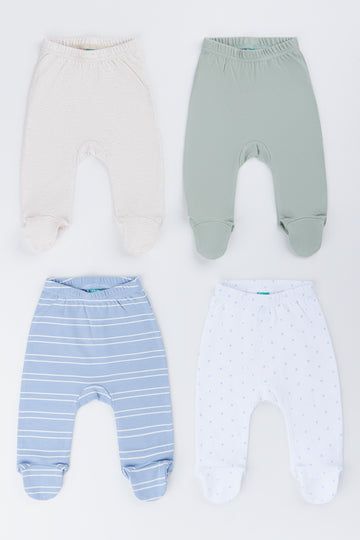 4 Pack Baby Footed Leggings