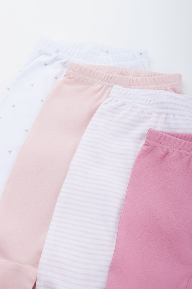 4 Pack Pink Baby Legginettes (1)