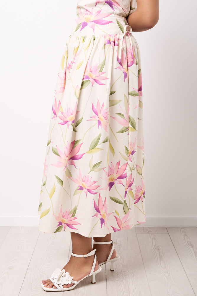 Floral Print Poplin Midi Skirt (1)