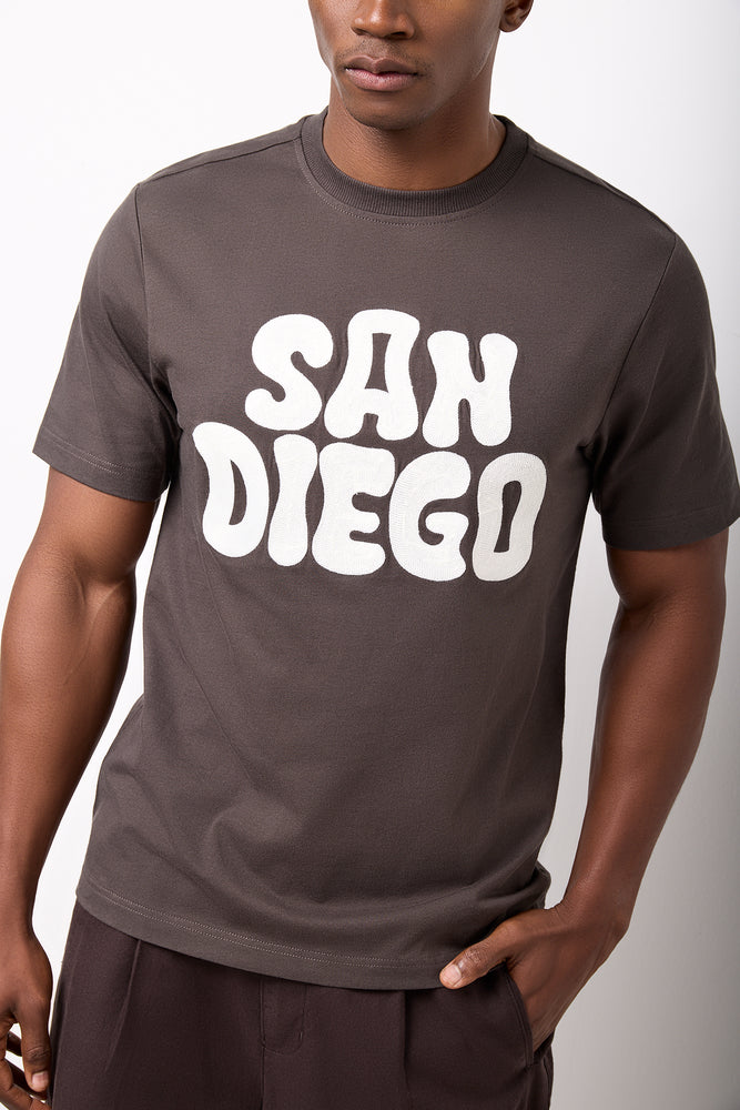 Chocolate Regular Fit Graphic T-Shirt (3)