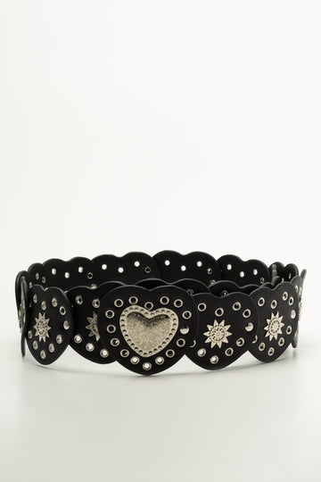 Black Heart Eyelet Waist Belt
