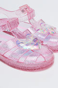 Glitter Heart Jelly Sandals (2)