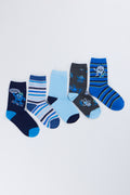 5 Pack Cartoon Monster Print Socks