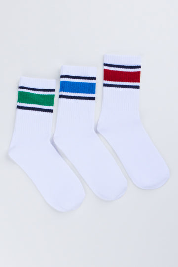 3 Pack Striped Socks
