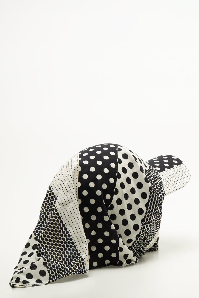 Monochrome Polka Dot Headscarf (1)