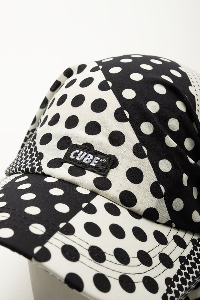 Monochrome Polka Dot Headscarf (2)