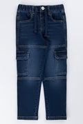 Blue Skinny Cargo Jeans