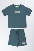 Teal Adventure Graphic T-Shirt Set