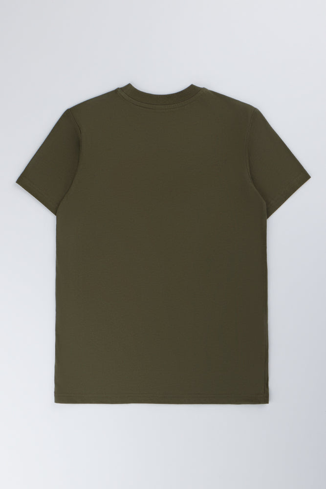 Plain Olive Short Sleeve T-Shirt (2)