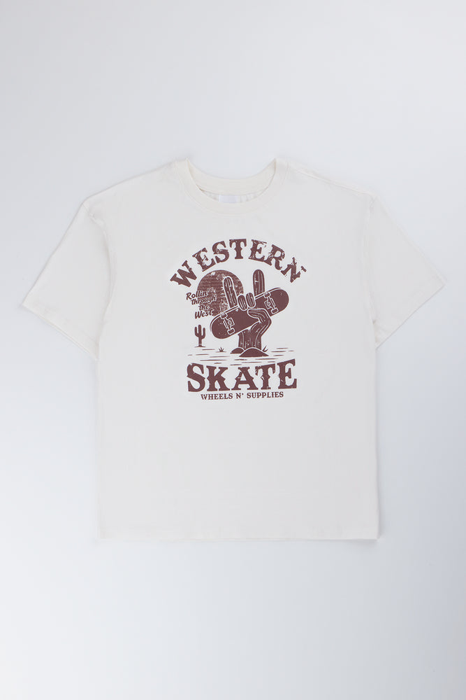 Short Sleeve Western Skate Graphic T-Shirt