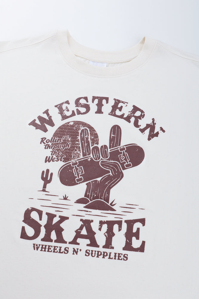 Short Sleeve Western Skate Graphic T-Shirt (1)