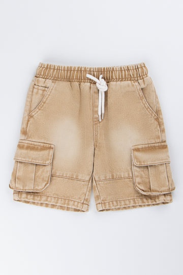 Taupe Cargo Utility Shorts