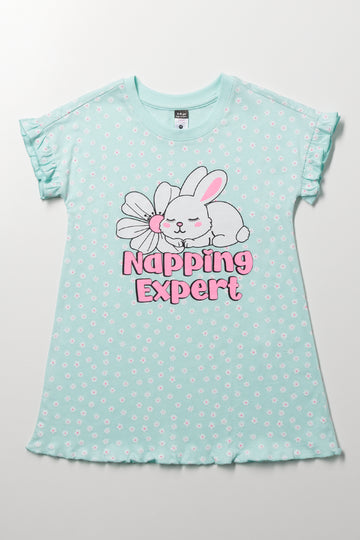 Floral Bunny Napping Sleepshirt