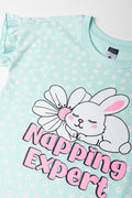 Floral Bunny Napping Sleepshirt (1)