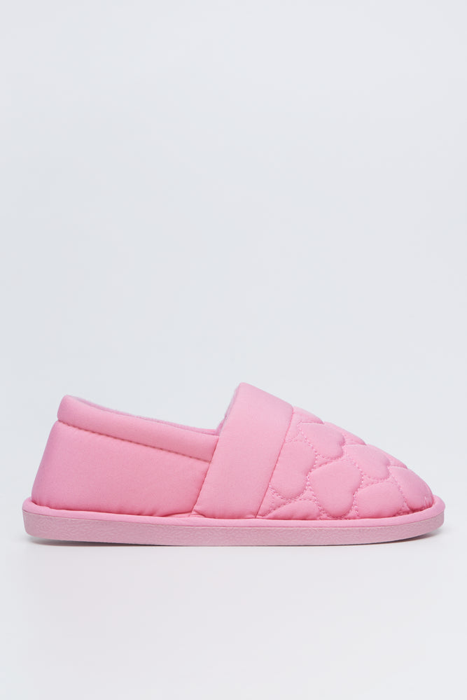 Pink Heart Quilted Indoor Slippers (1)