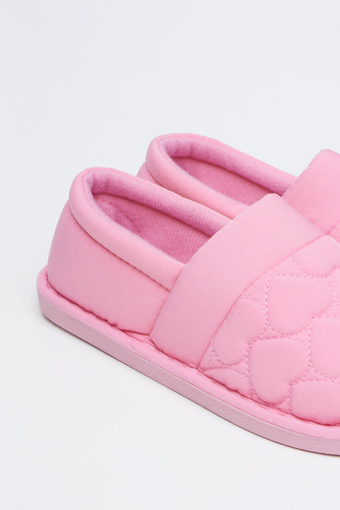 Pink Heart Quilted Indoor Slippers (3)