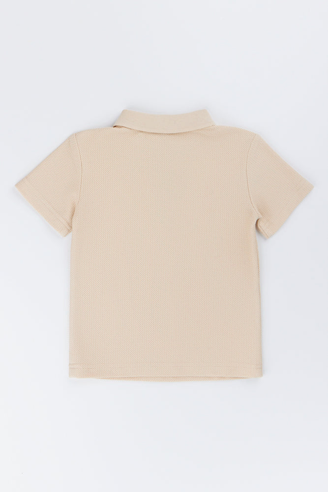 Stone Textured Half Zip Golfer (1)