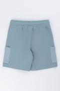 Blue Reverse Fleece Cargo Shorts (2)