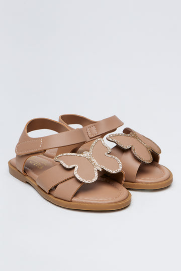 Natural Butterfly Trim Sandals