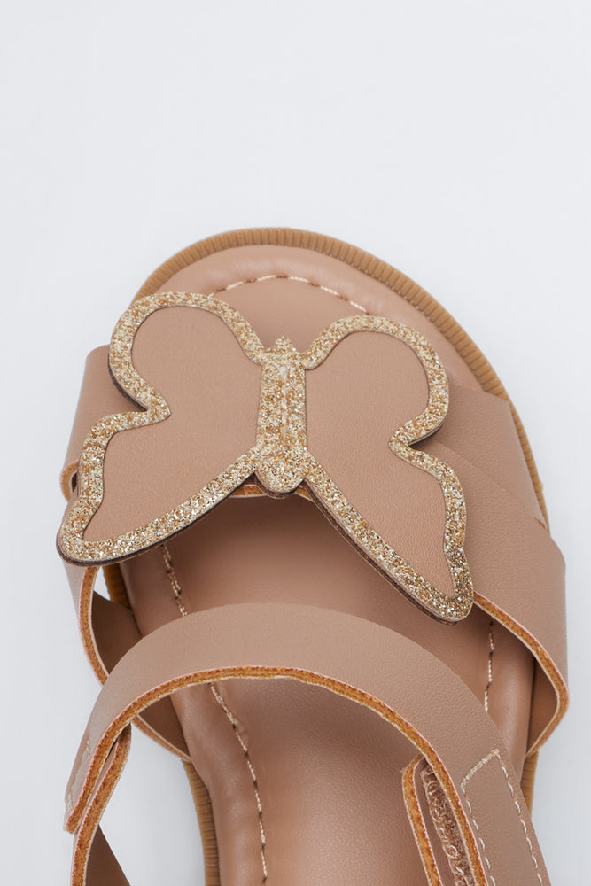 Natural Butterfly Trim Sandals (4)