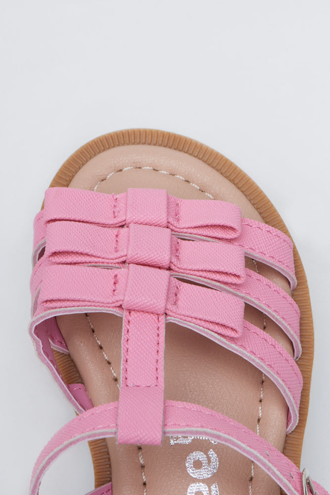 Pink Bow T-Bar Sandals (4)