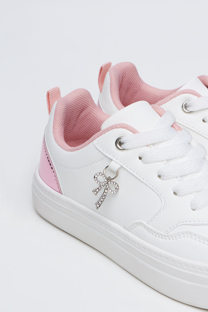 White Bow Charm Fashion Sneakers (3)