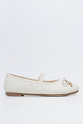 Cream Quilted Daisy Ballet Pumps (1)