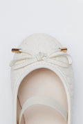 Cream Quilted Daisy Ballet Pumps (4)