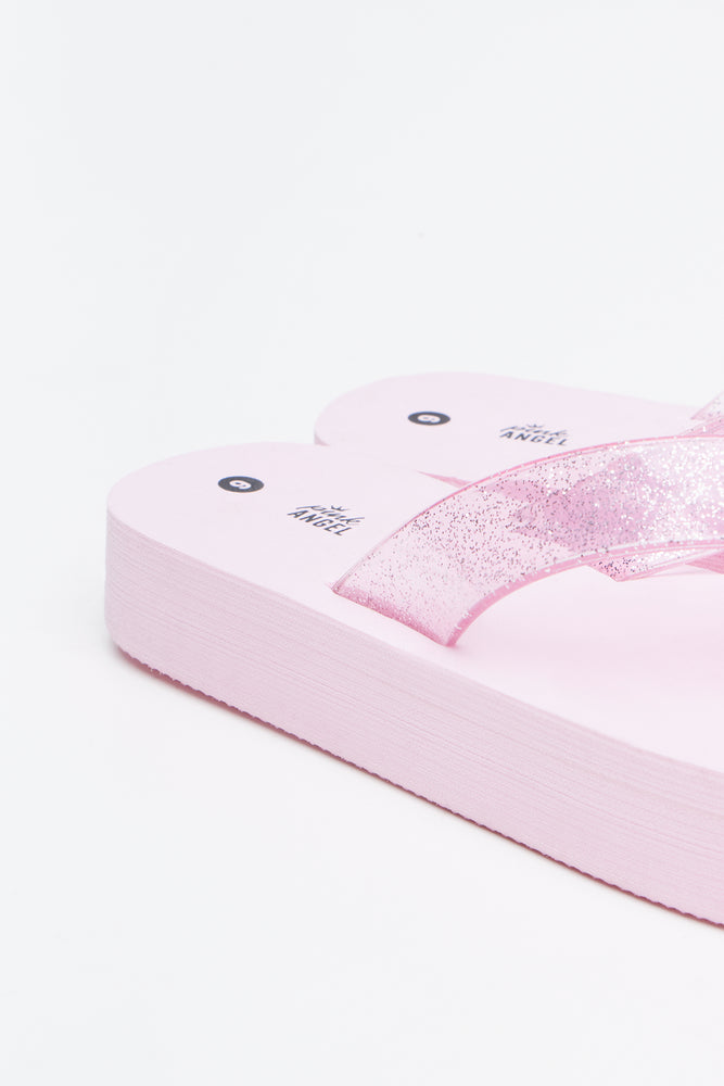 Pink Glitter Platform Flip Flops (3)