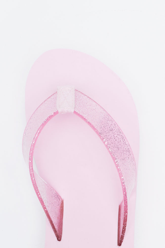 Pink Glitter Platform Flip Flops (4)