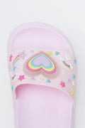 Pink Heart Print Pool Slides (4)