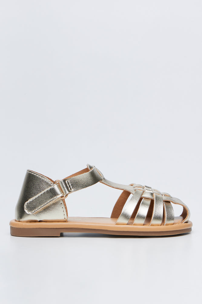 Metallic Gold Fisherman Sandals (1)