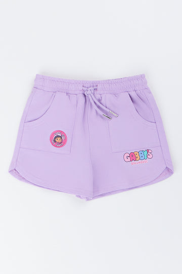 Purple Gabby Dollhouse Fleece Shorts