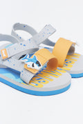 Grey Shark Print Toddler Sandals (2)
