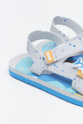 Grey Shark Print Toddler Sandals (3)