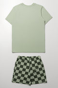 Green Miami Print Pajama Set (2)