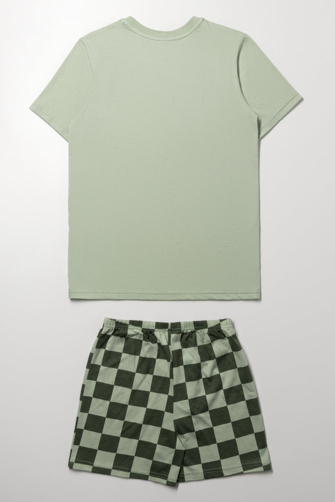 Green Miami Print Pajama Set (2)