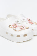 White Floral Embellished Clogs (2)