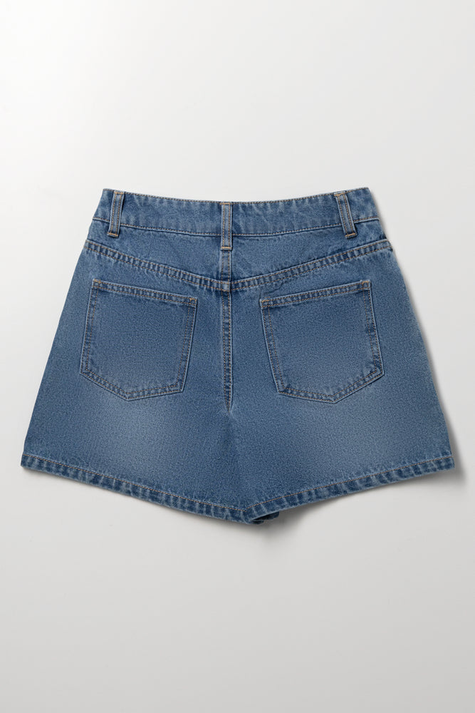 Diamante Embellished Denim Shorts (2)