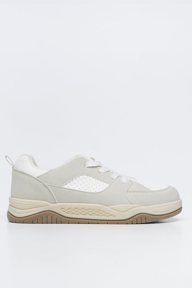 Cream Perforated Skate Sneakers (1)