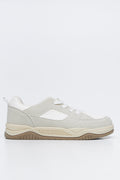 Cream Perforated Skate Sneakers (1)
