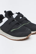 Black Velco Mesh Retro Trainers (2)