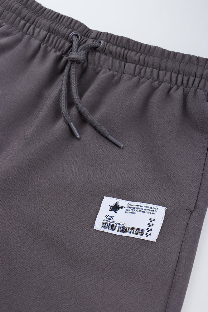 Grey Heavyweight Knit Shorts (1)