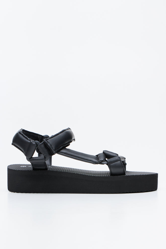 Black Padded Sport Sandals (1)