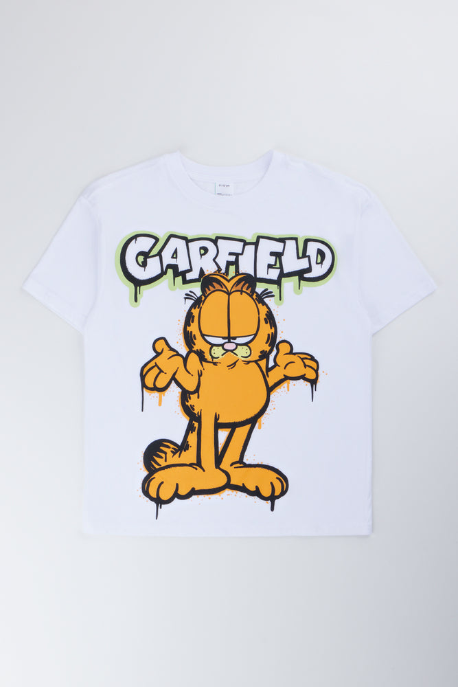White Garfield Graphic T-Shirt