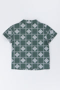Green Cotton Short Sleeve Shirt (2)
